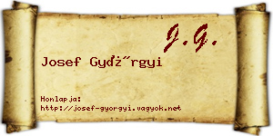 Josef Györgyi névjegykártya